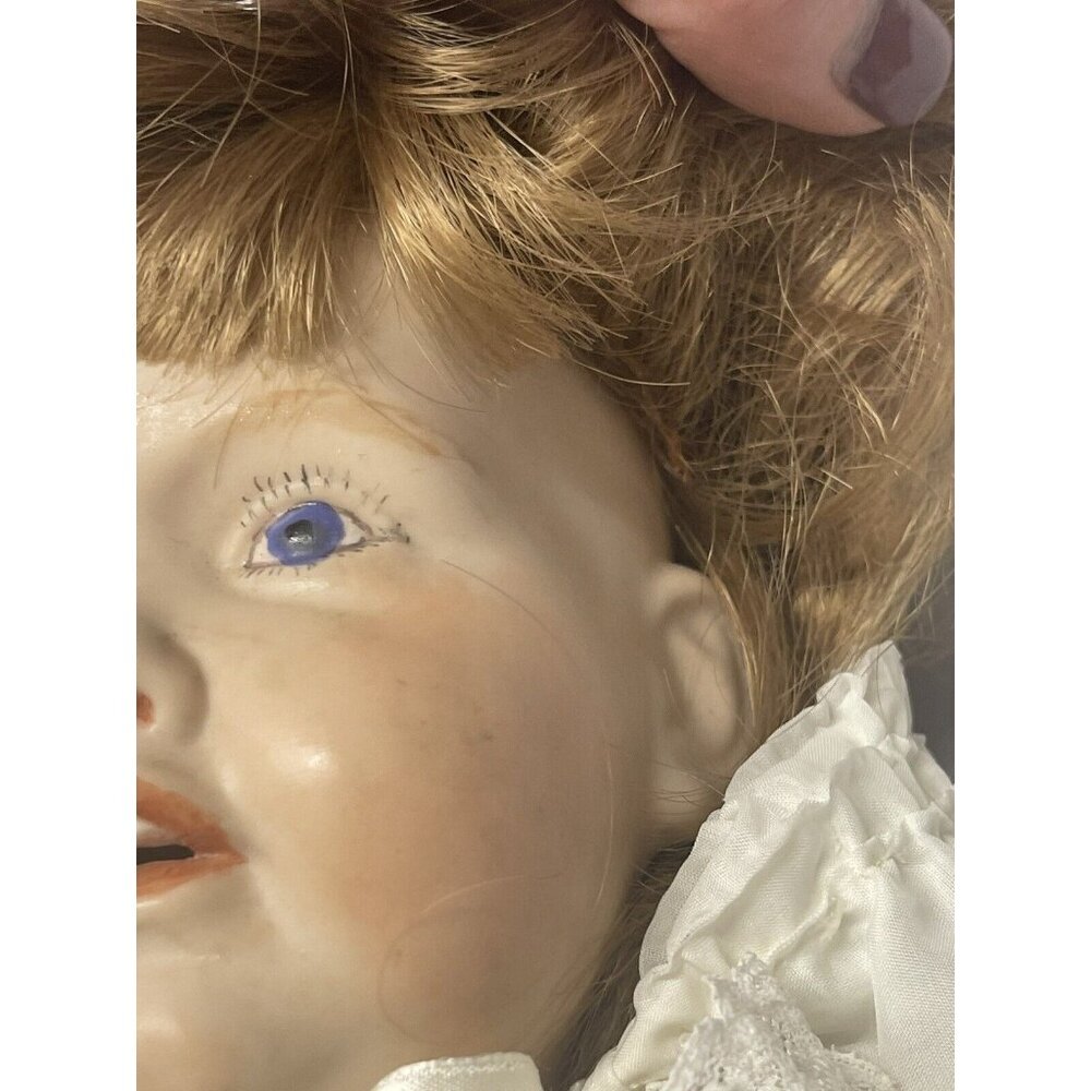 JDK Kestner Reproduction Hilda Doll Head W/ 1970’s Seeley Body Blue Eyes VTG - Picture 13 of 16